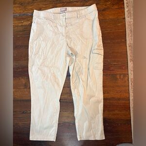 Chicos tan ankle beige cargo pocket pants size 16